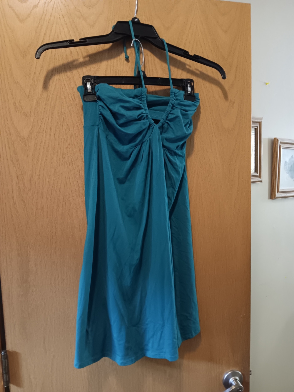 Womens Size Small Teal A-Line  Halter Top Dress